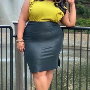 Part & Parcel faux leather pencil skirt, Sz. 0X